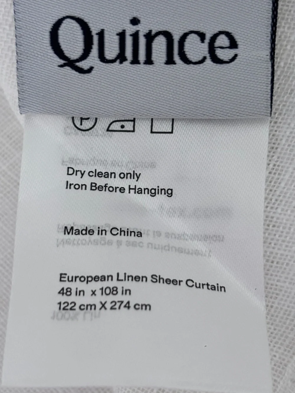 Quince European Linen Sheer Curtain Panels White 48x108 Set of 2 NWT